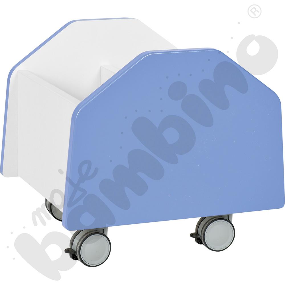 Quadro - pojemnik na kółkach mały, niebieski - biała skrzynia