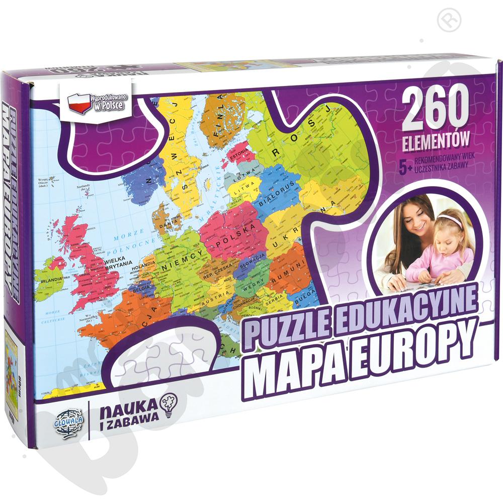 Puzzle edukacyjne - mapa Europy