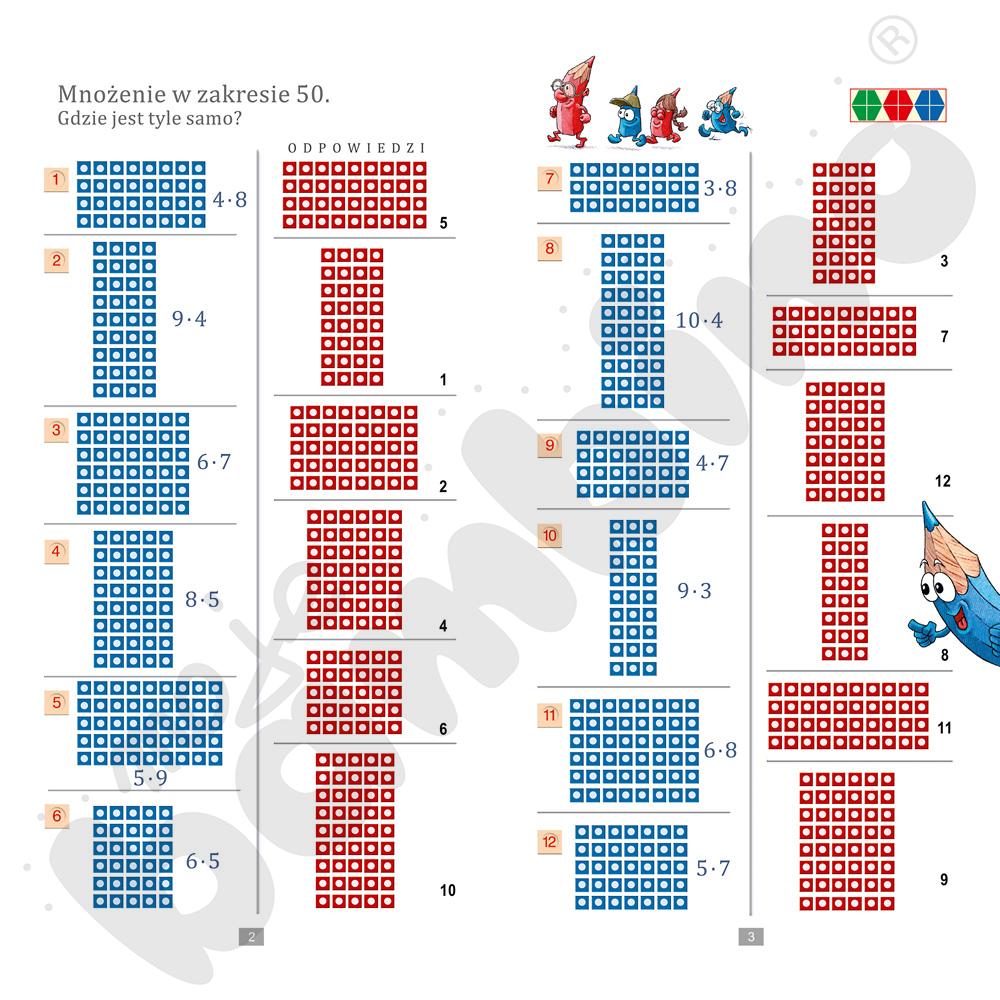 Łatwe ćwiczenia do nauki mnożenia 2