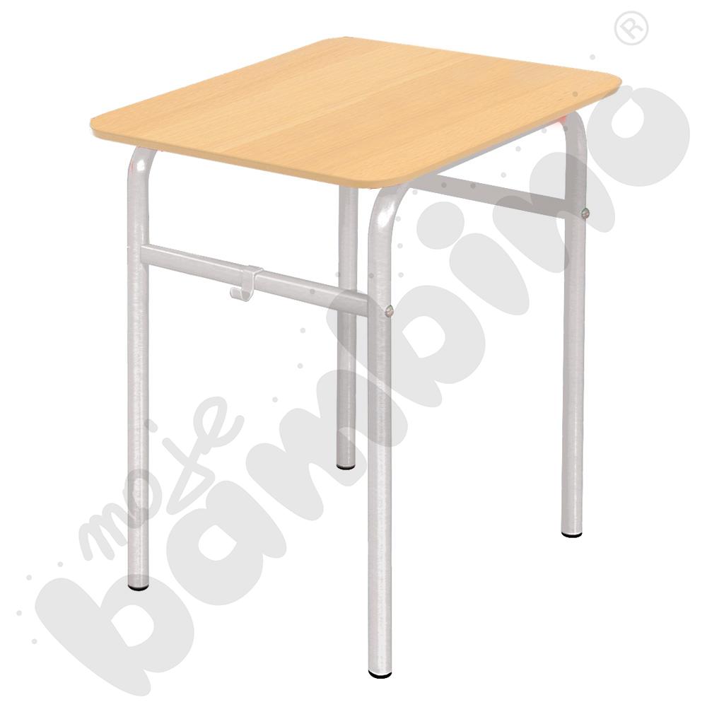 Stół Daniel 70x50 rozm. 6, 1os., stelaż aluminium, blat buk, obrzeże PU, narożniki zaokrąglone