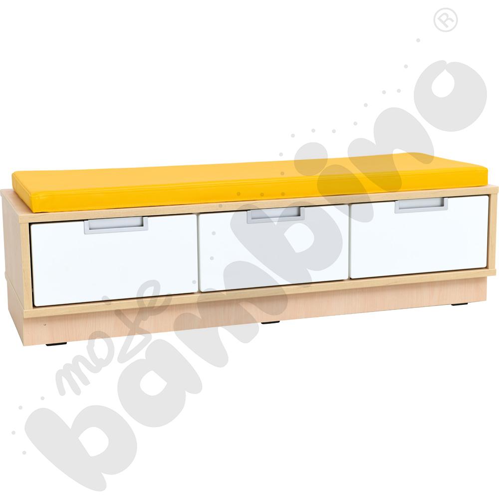 Quadro - szafka-ławeczka 3 - żółty materac - klon 