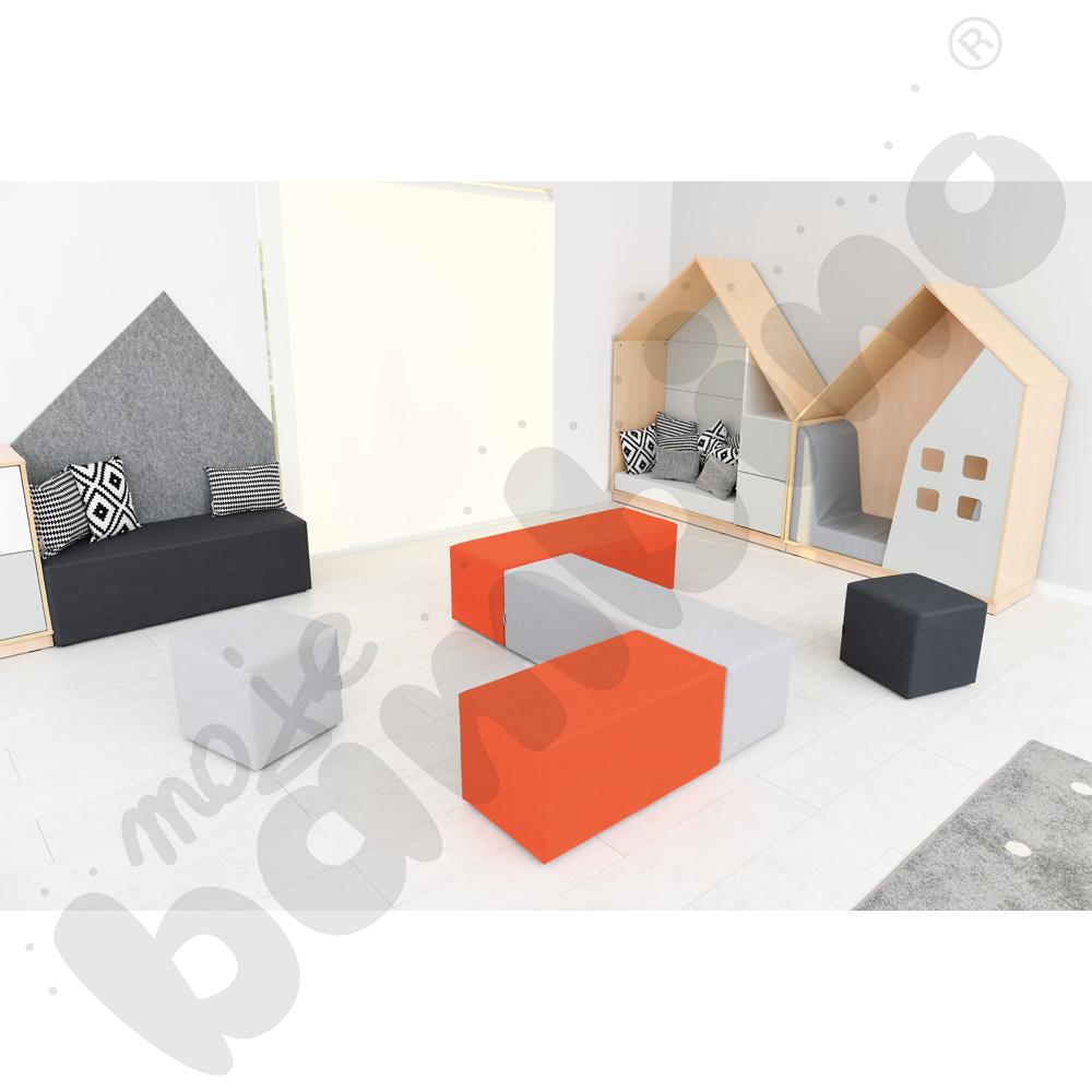 Pufa 3-osobowa Inflamea czerwona Pufa 3-osobowa Inflamea czerwona