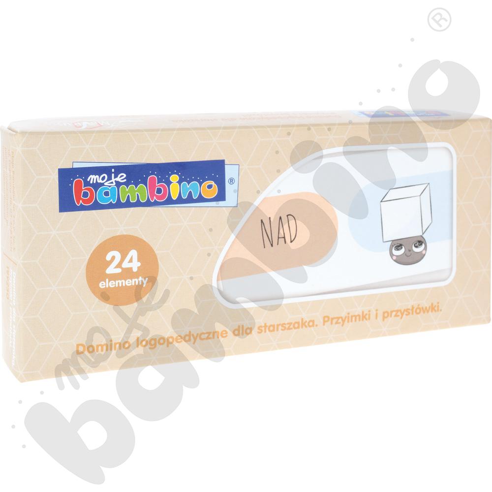 Domino logopedyczne dla starszaka. Przyimki i przysłówki Domino logopedyczne dla starszaka. Przyimki i przysłówki