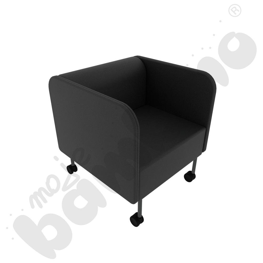 Fotel Versa z kółkami na twardą powierzchnię, stelaż antracytowy, tkanina BD14