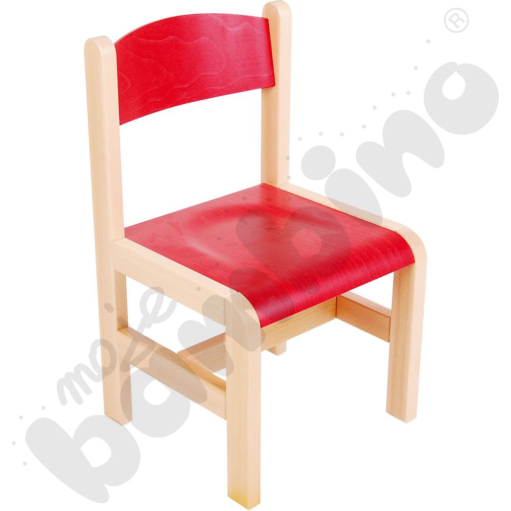 Krzesło drewniane czerwone rozm. 3