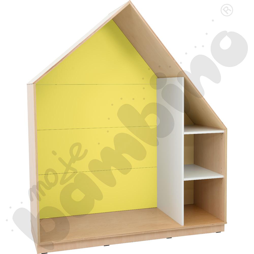 Quadro - szafka-domek z 2 półkami, skrzynia klonowa,żółta
