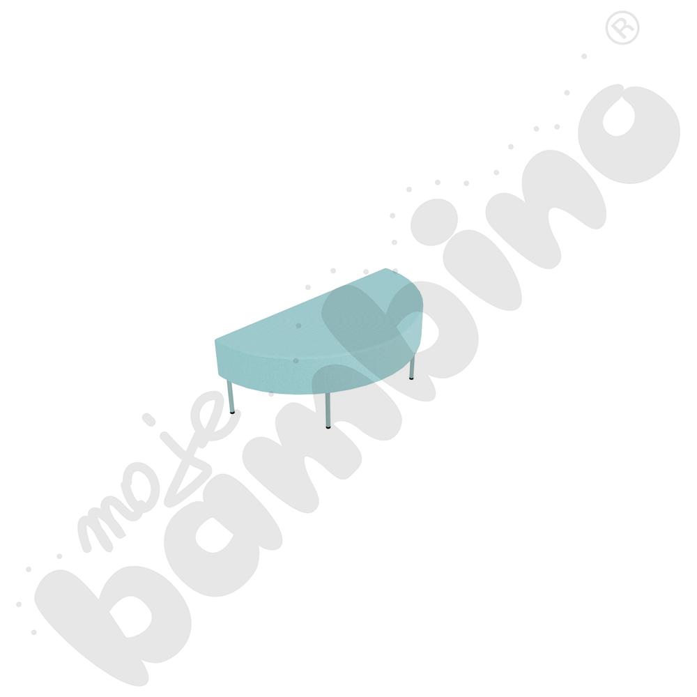 Pufa Versa zaokrąglona 120x60 cm z plastikowymi stopkami, stelaż turkusowy, tkanina RO20