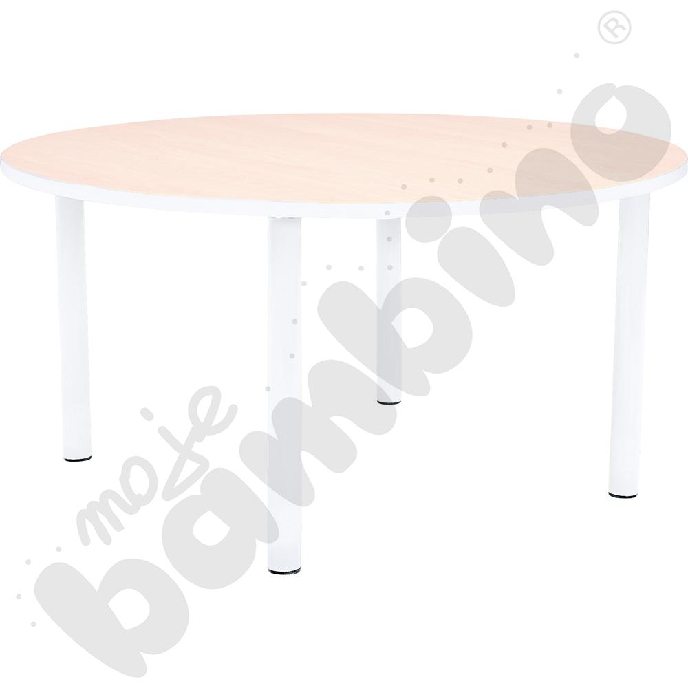 Stół Bambino okrągły wys. 46 cm z białym obrzeżem 