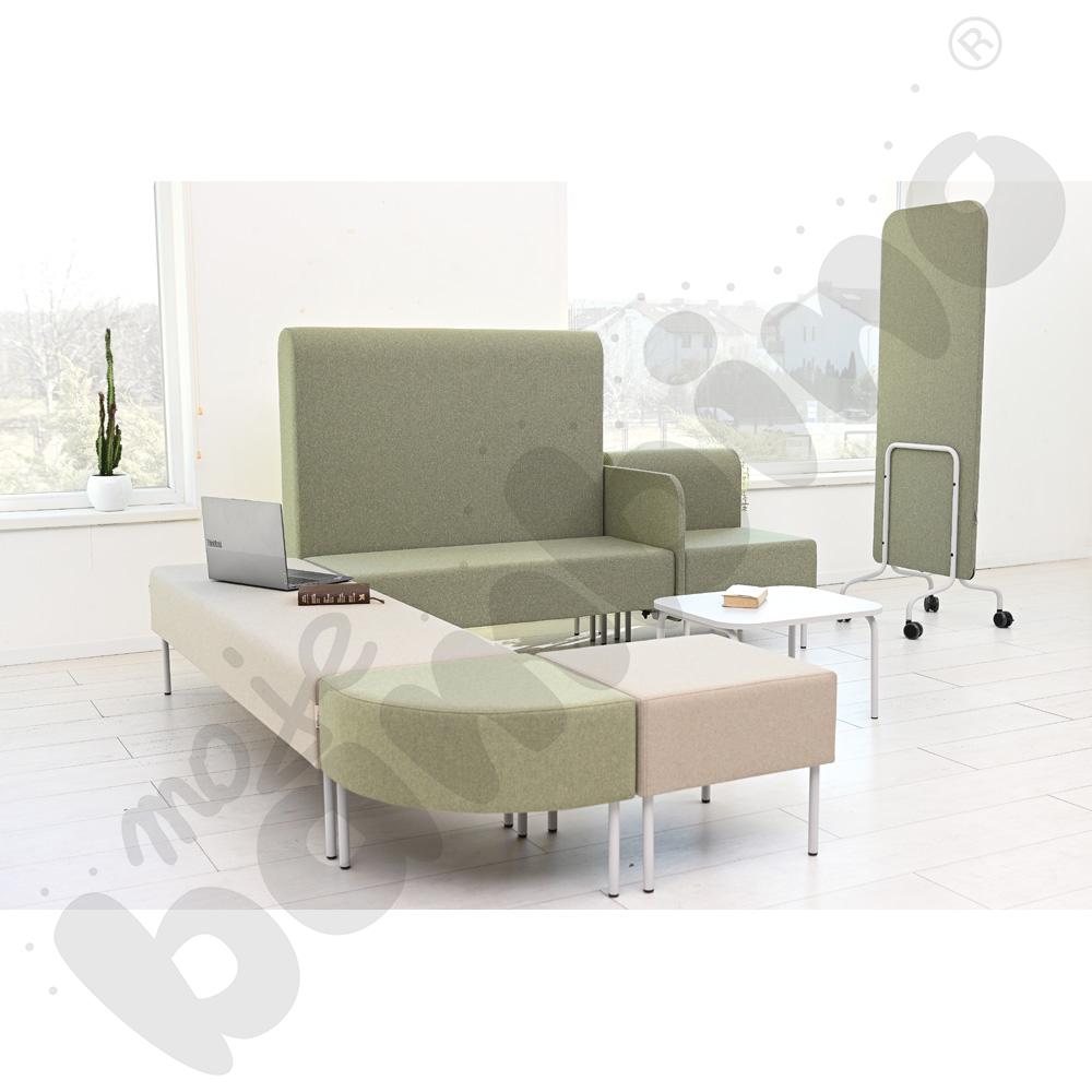 Moduł Versa 120x20x120 cm z plastikowymi stopkami, stelaż jasnoszary, tkanina RO27