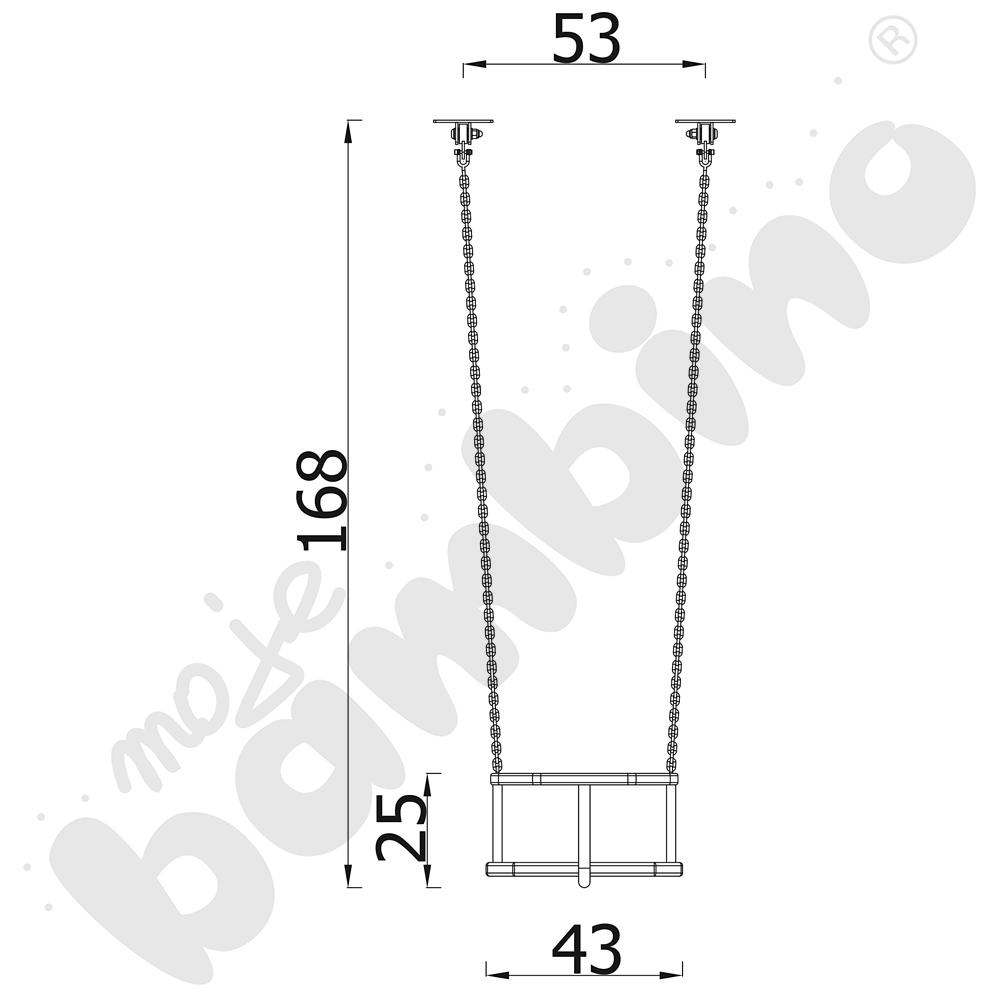 Zawiesie z siedziskiem huśtawkowym gumowym typu Koszyk