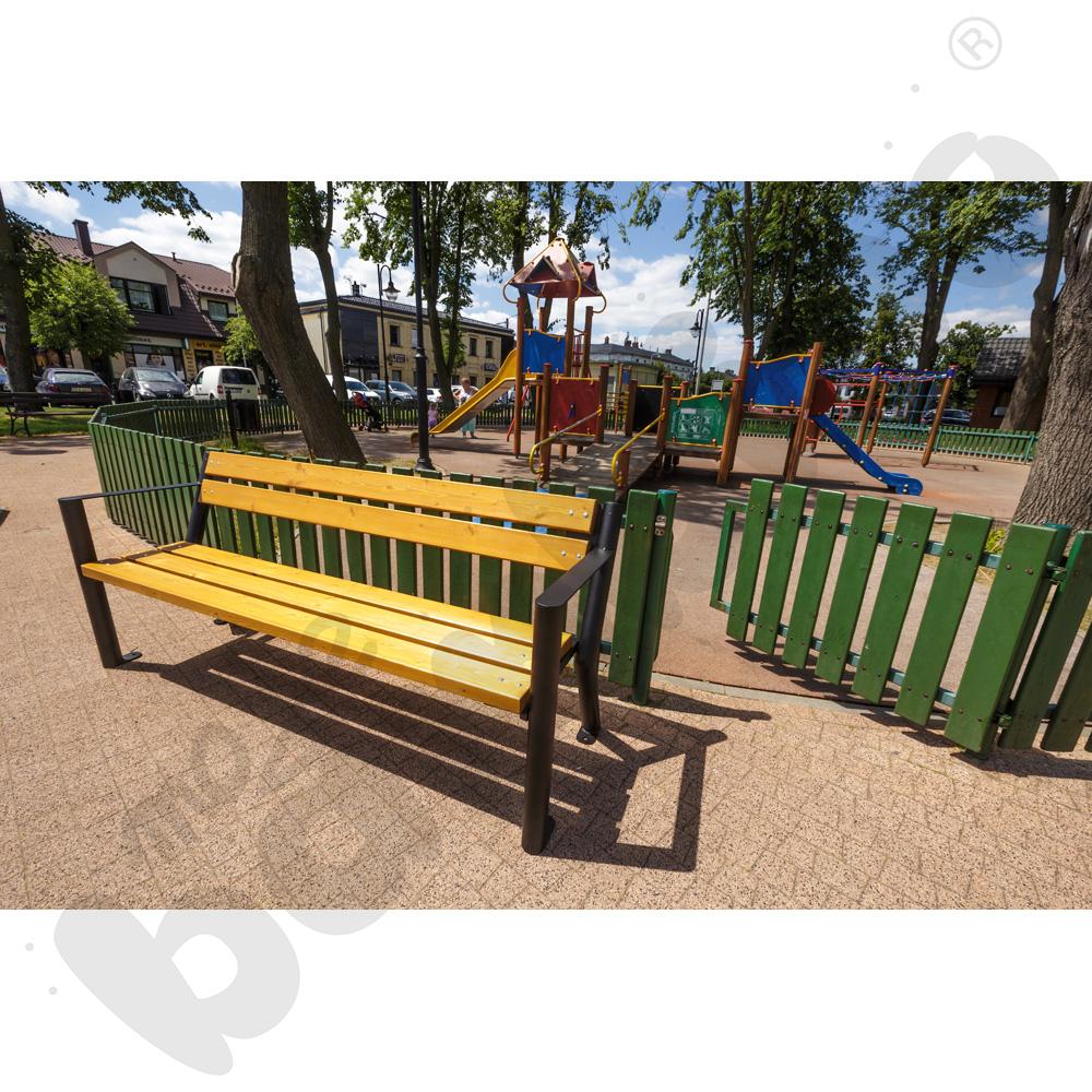 Ławka Gladiator z oparciem, mahoń