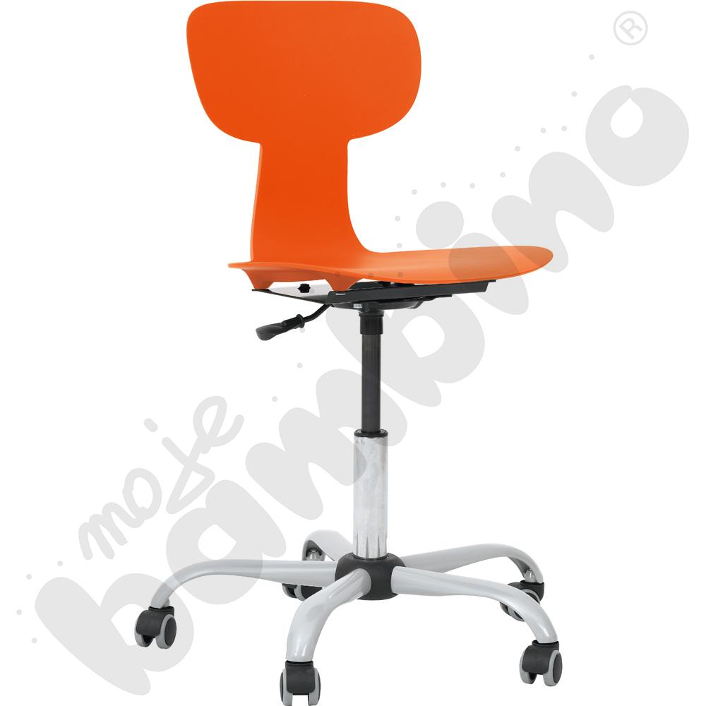 Krzesło Ergo obrotowe na kółkach pomarańczowe