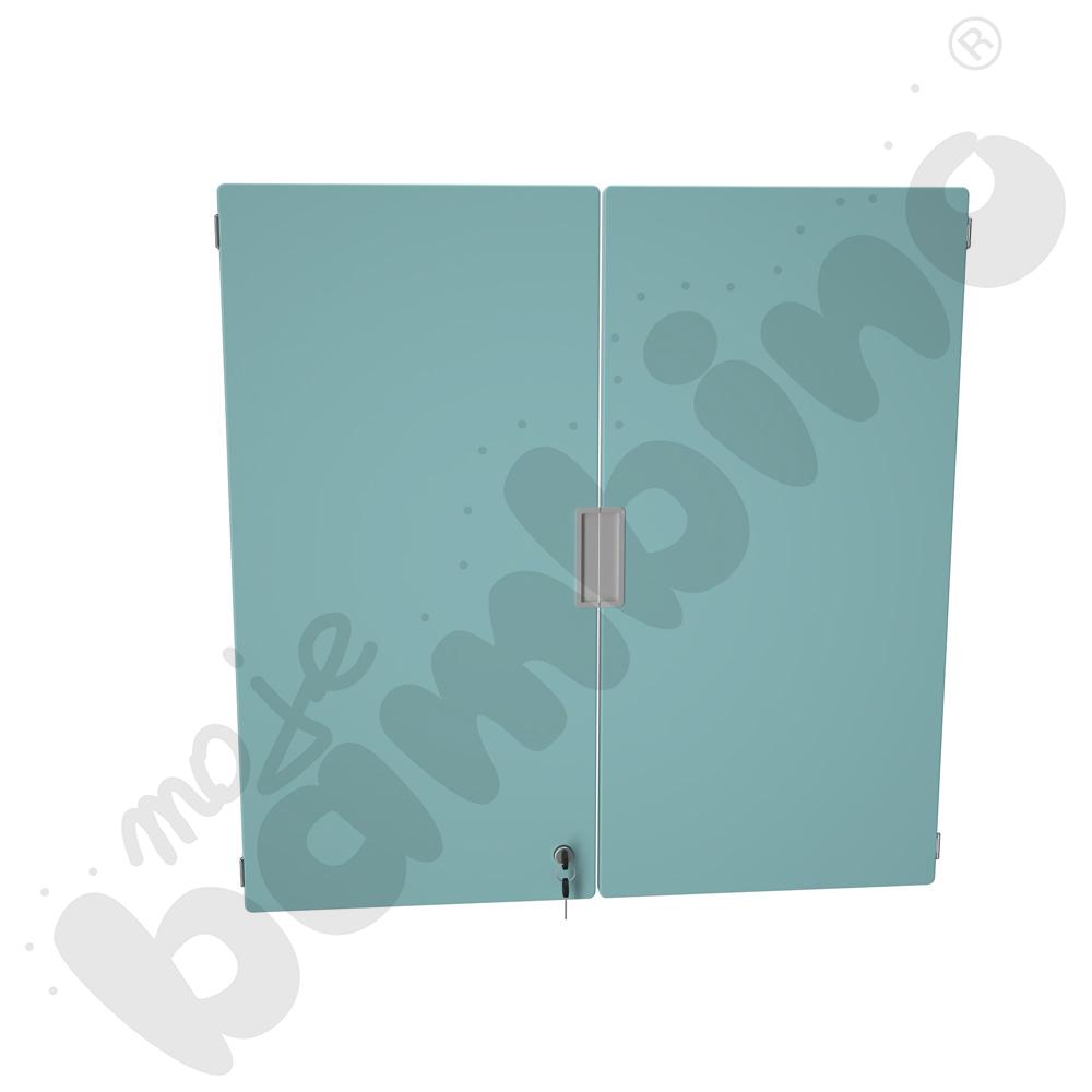 Quadro - drzwiczki 90 z zamkiem średnie, 1 para, cichy domyk - turkusowy pastel