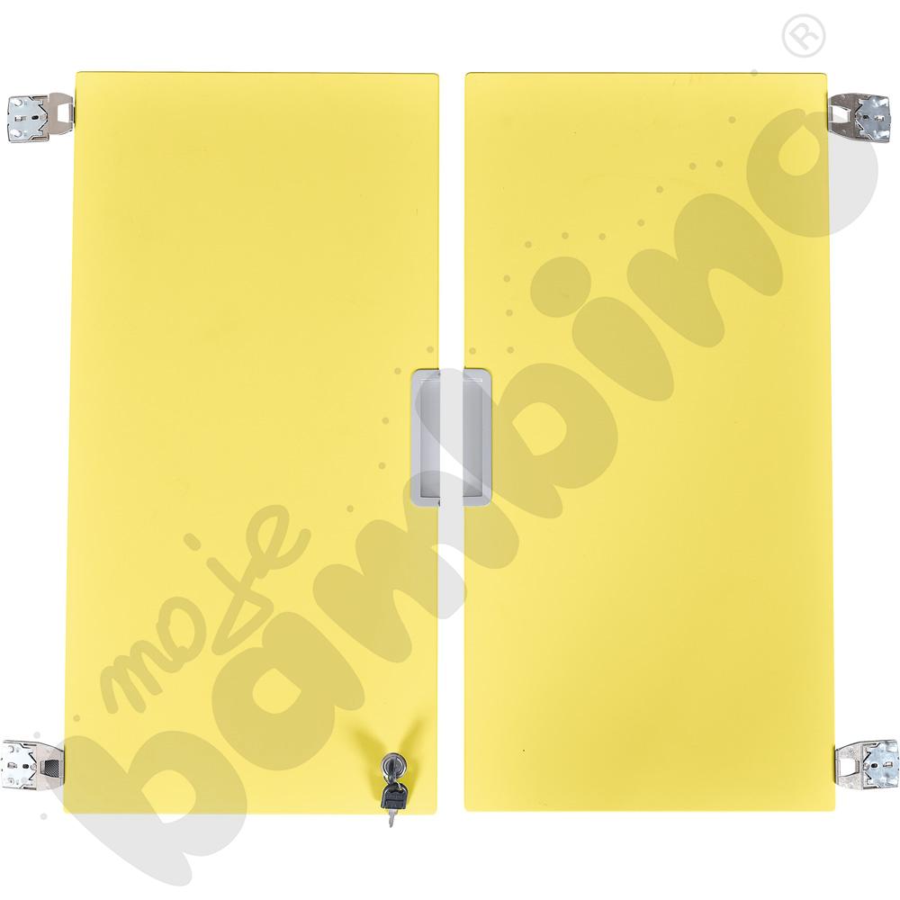 Quadro - drzwiczki z zamkiem średnie, 1 para 90 st. - żółte