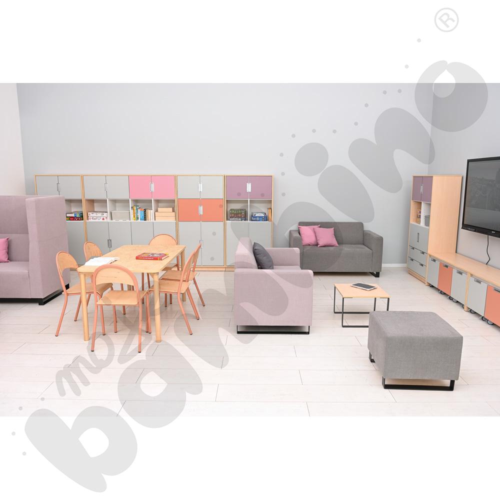 Quadro - regał XL z przegrodą i 3 półkami, klon jasny