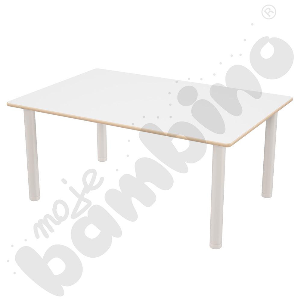 Stół Flexi prostokątny - biały, nogi bielone