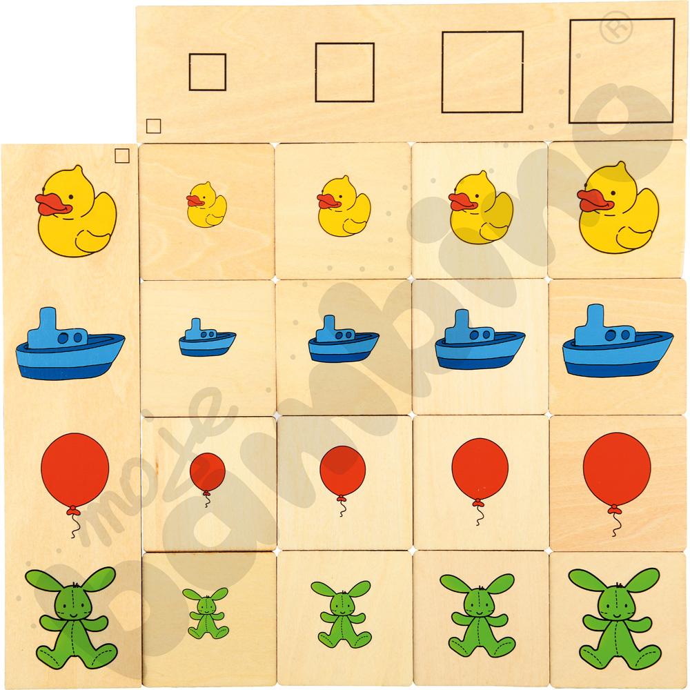 Puzzle logiczne - ilości, kształty, kolory