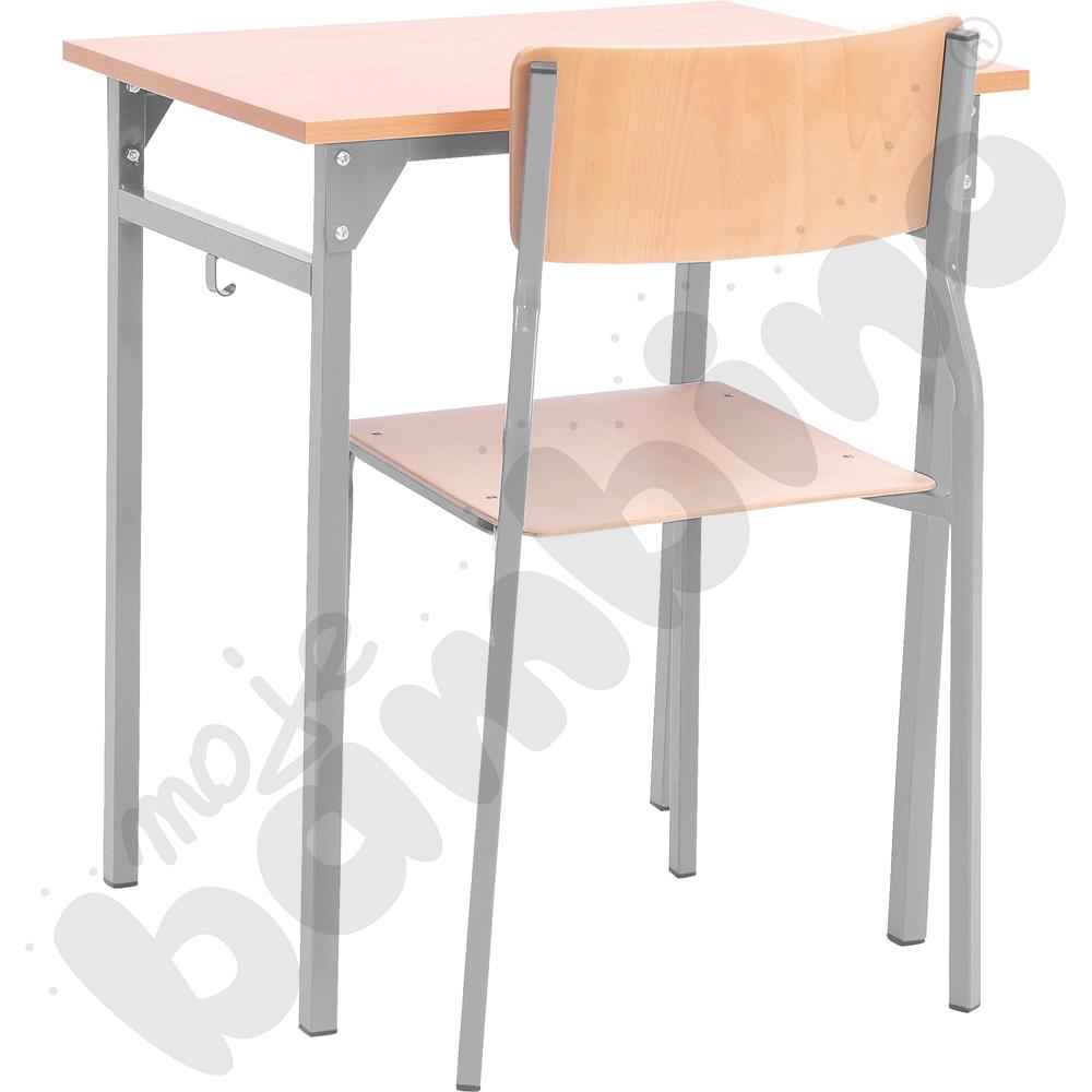 Stół B 1-os. z krzesłem B, rozm. 6, aluminium