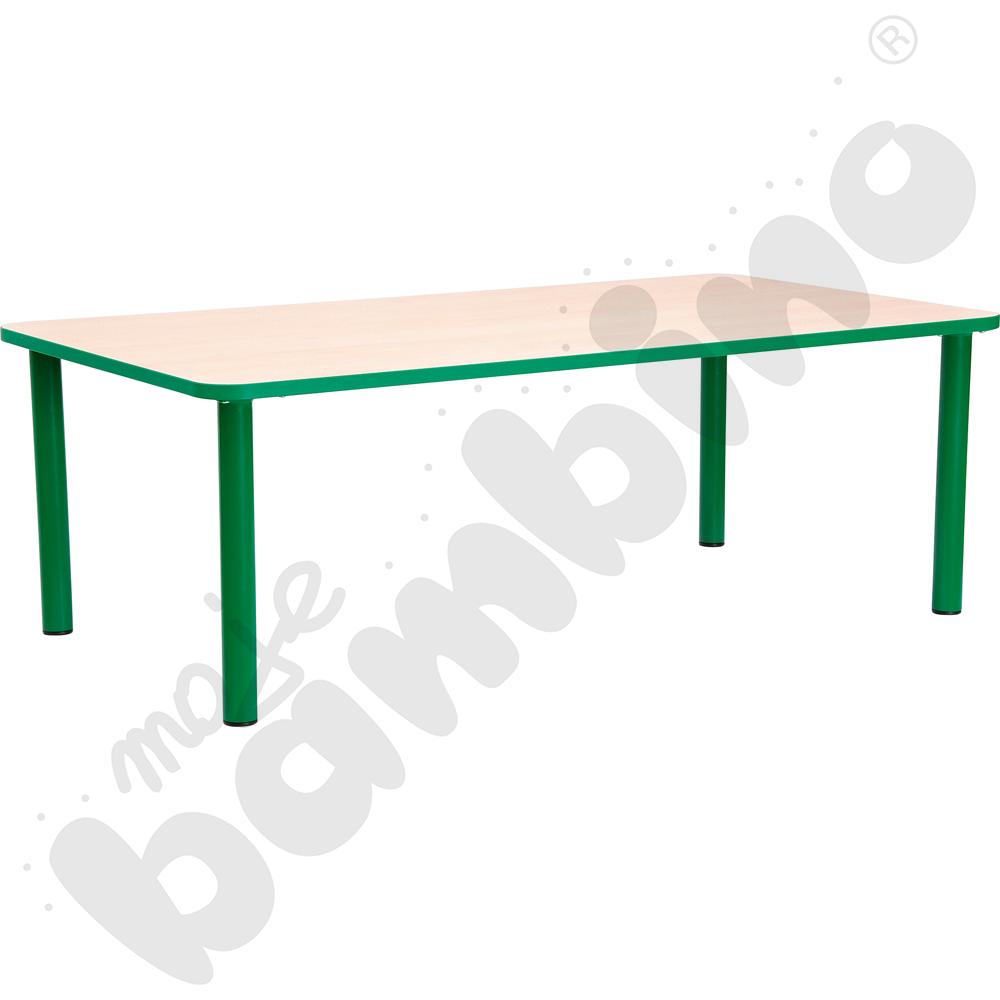 Stół Bambino prostokątny  wys. 40 cm z zielonym obrzeżem