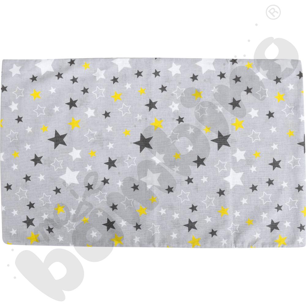 Poszewka na poduszkę szara w żółte gwiazdki, 35 x 50 cm