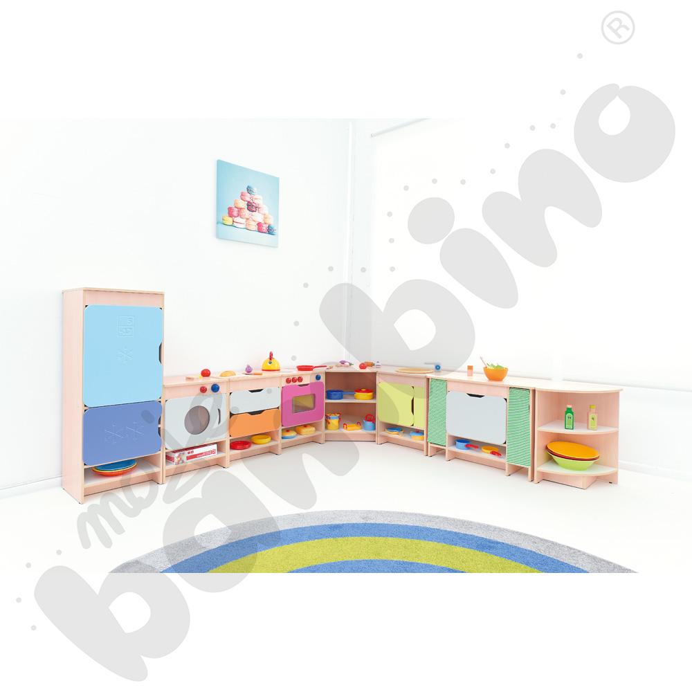 Kuchnia Quadro - zestaw z lodówką, skrzynia klon jasny
