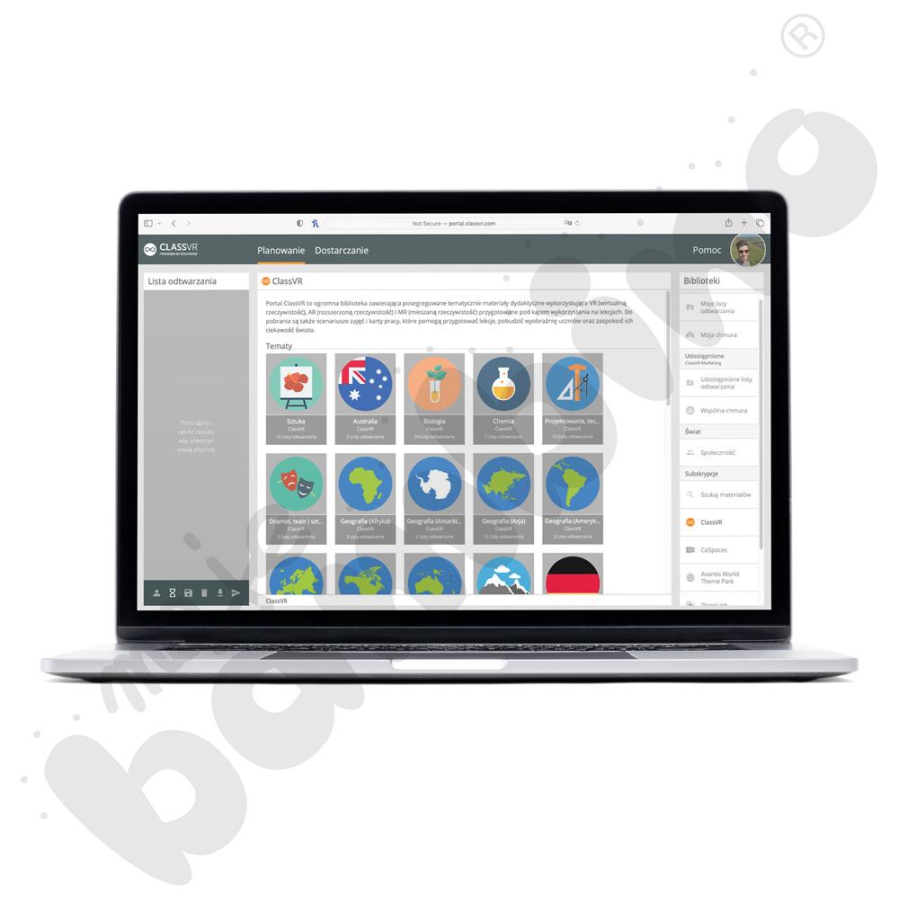 ClassVR + Avantis World - roczny dostęp do oprogramowania wirtualnych lekcji