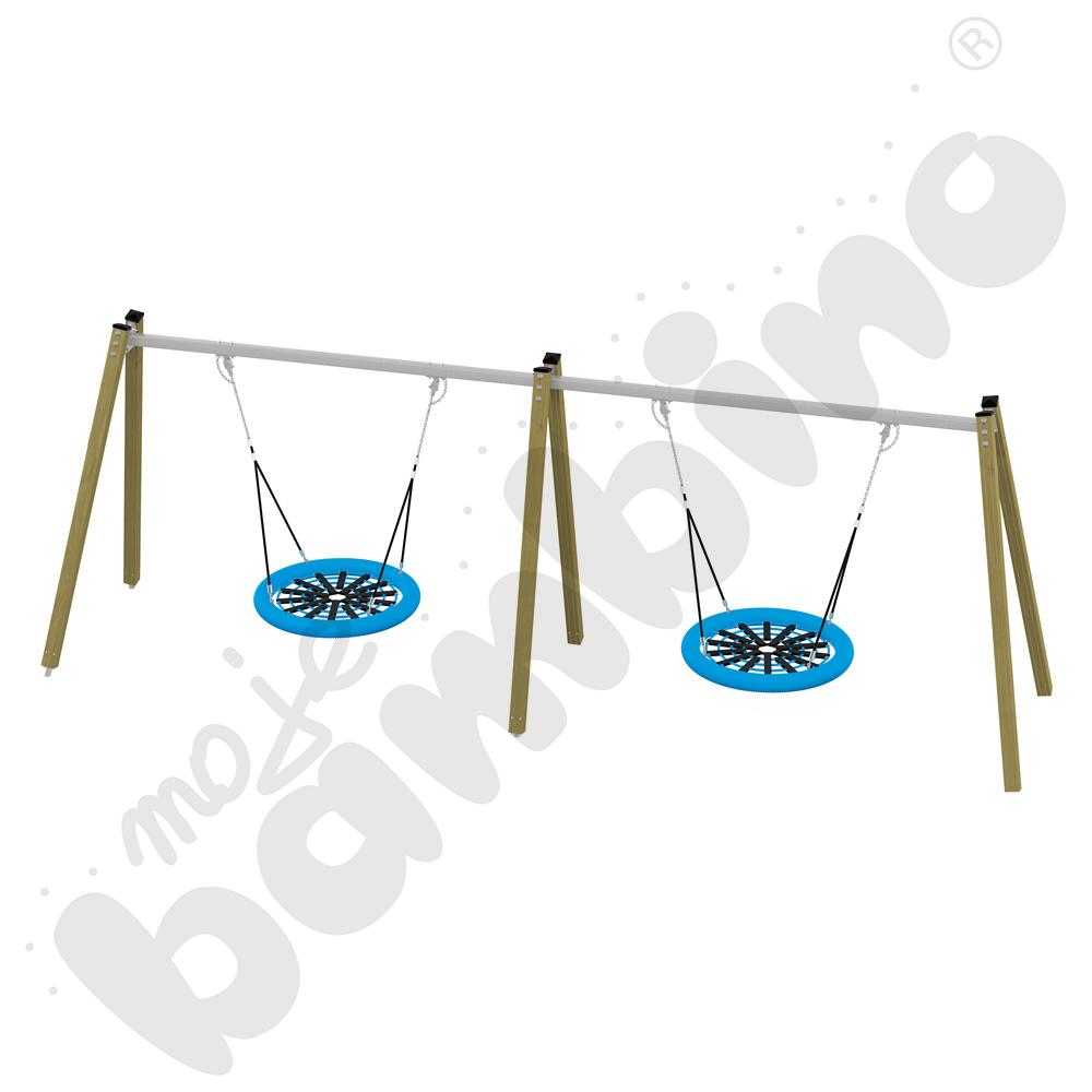 Huśtawka poczwórna drewniana Triangulo/ bez zawiesi