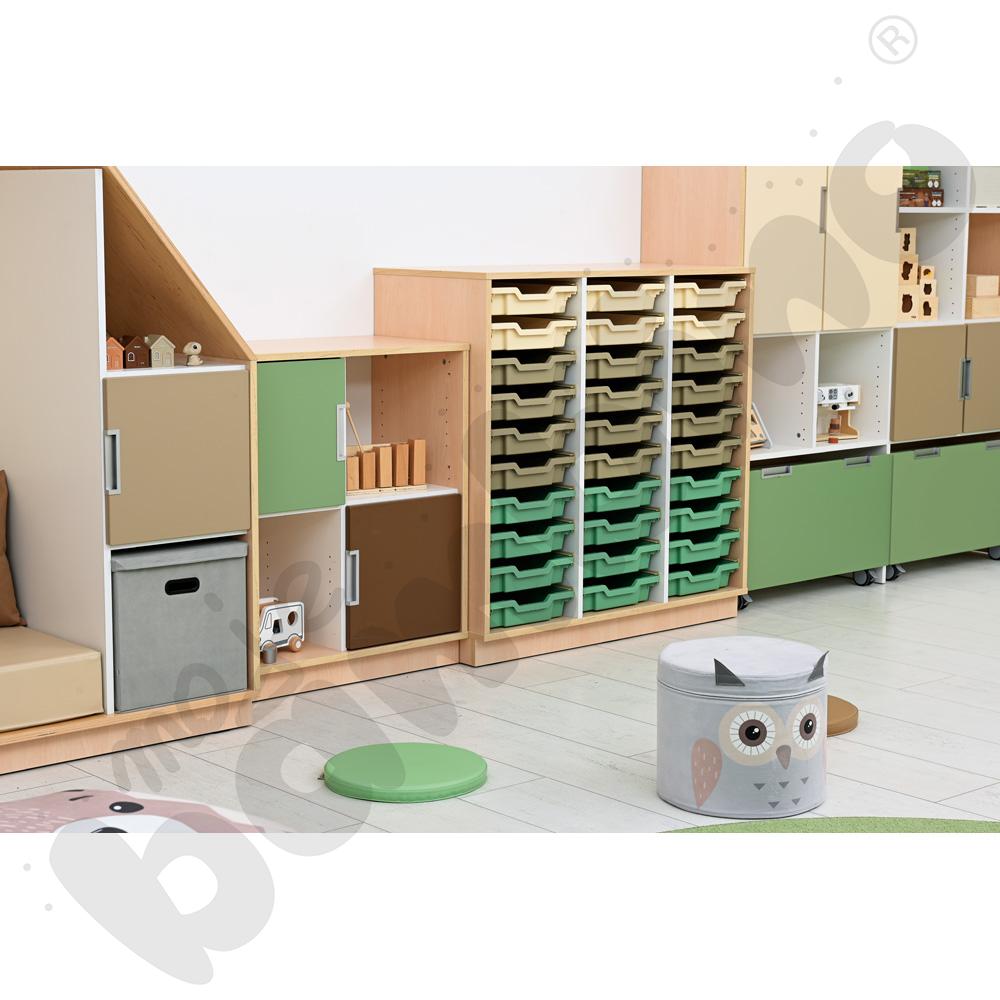 Quadro - szafka M+ na plastikowe pojemniki - z 2 przegrodami, klon jasny Quadro - szafka M+ na plastikowe pojemniki - z 2 przegrodami, klon jasny