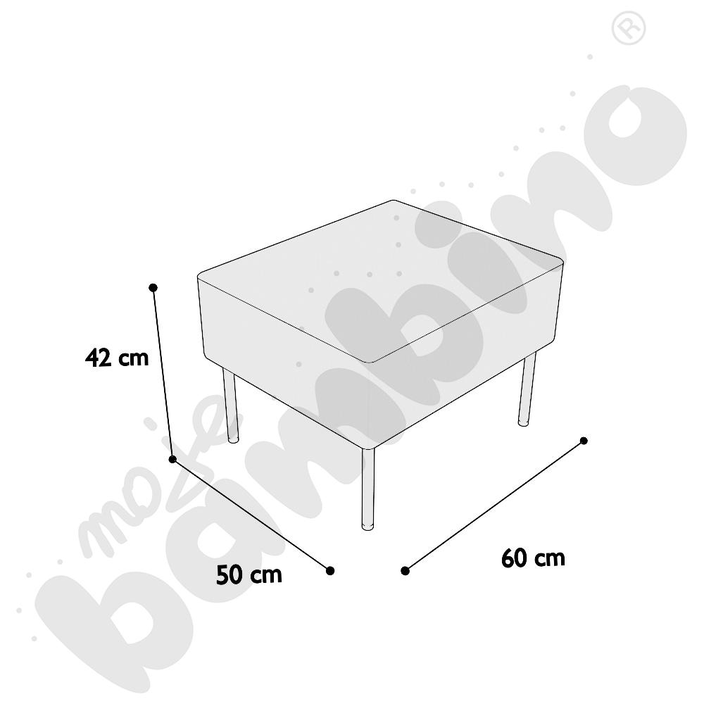 Pufa Versa 60x50 cm z plastikowymi stopkami, stelaż oliwkowy, tkanina BD13