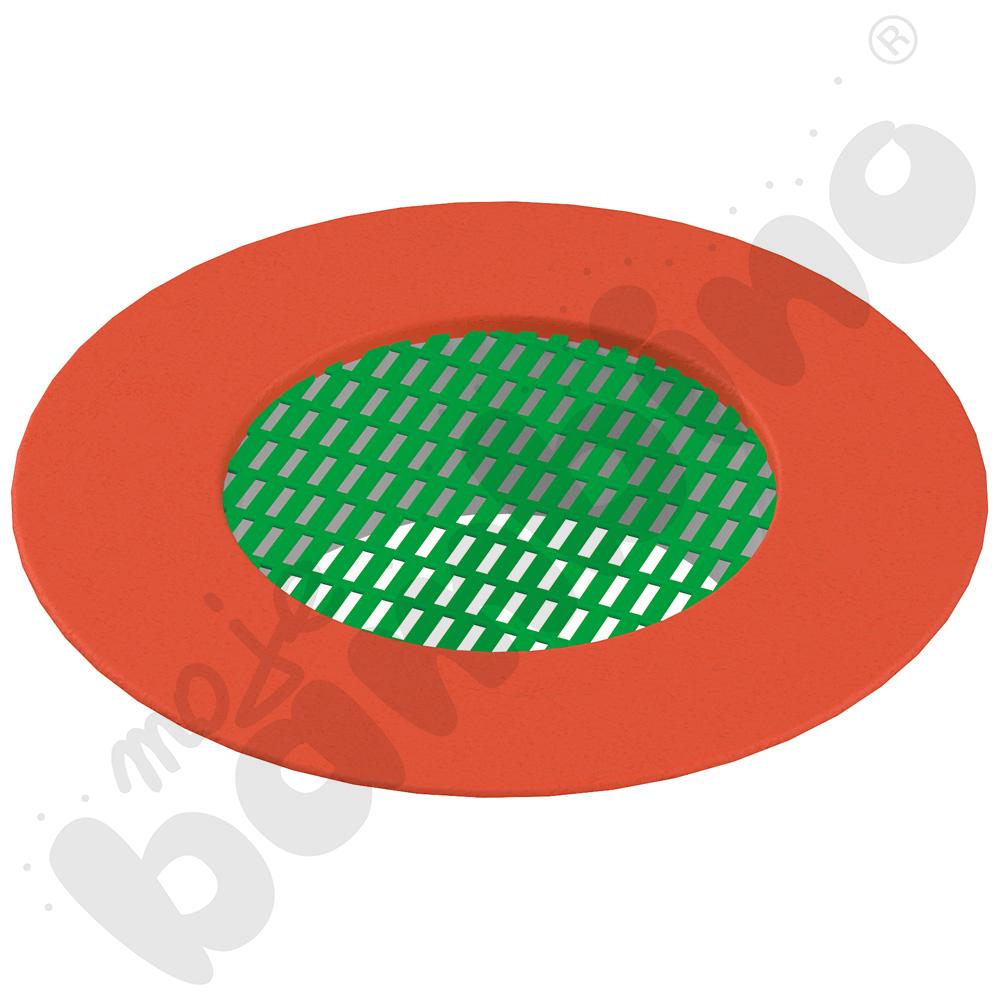 Trampolina Mały krater, mata zielona, obrzeże czerwone