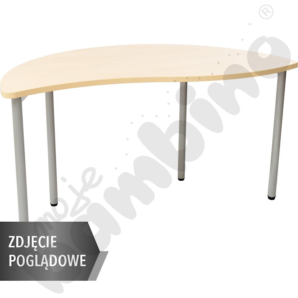 Stół Mila półokrągły z falą 140x70, blat HPL niebieski, narożniki zaokrąglone, rozm. 5
