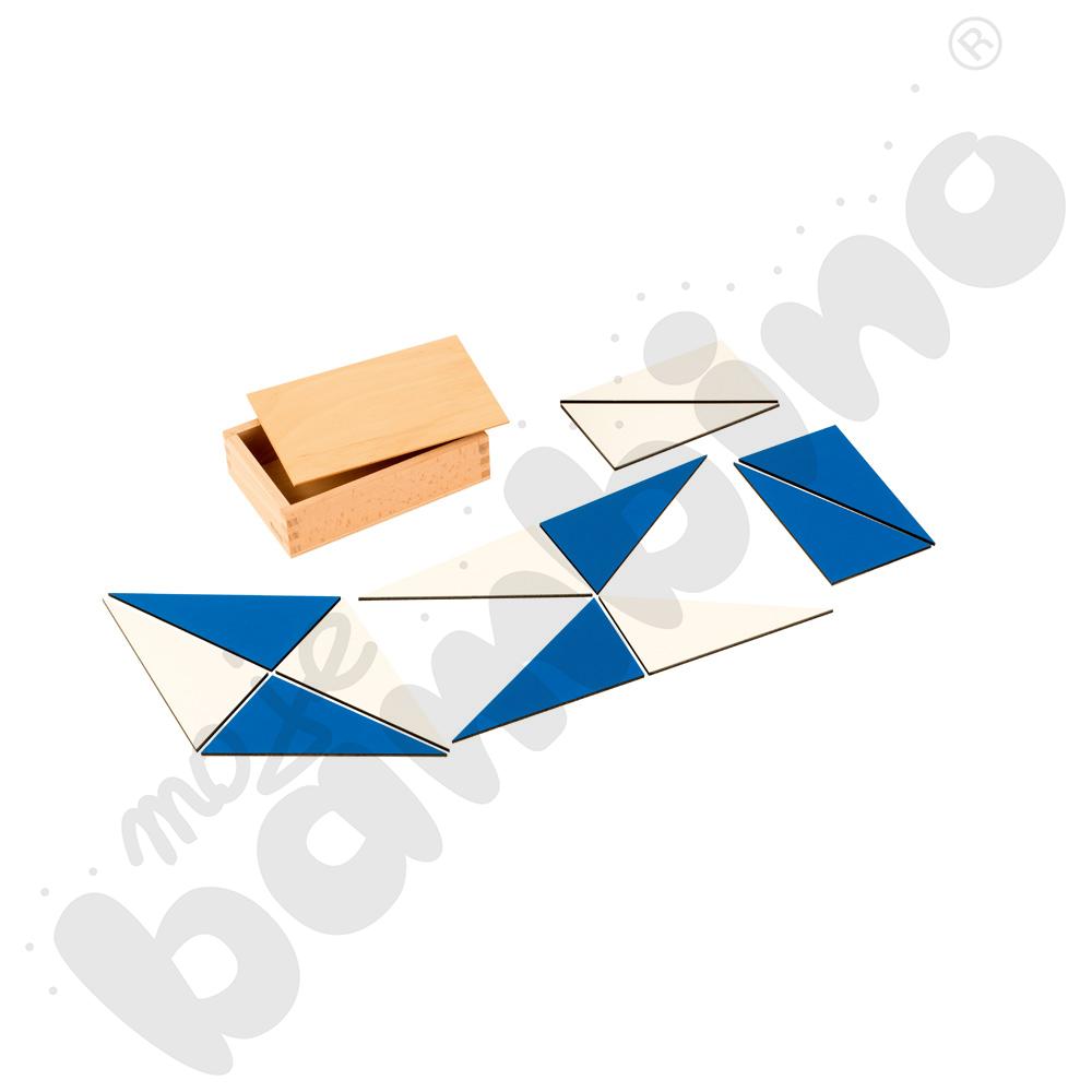 Niebieskie trójkąty konstrukcyjne Montessori