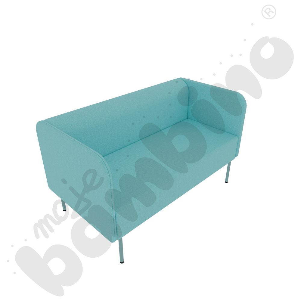 Sofa Versa 2-os. z plastikowymi stopkami, stelaż turkusowy, tkanina RO20