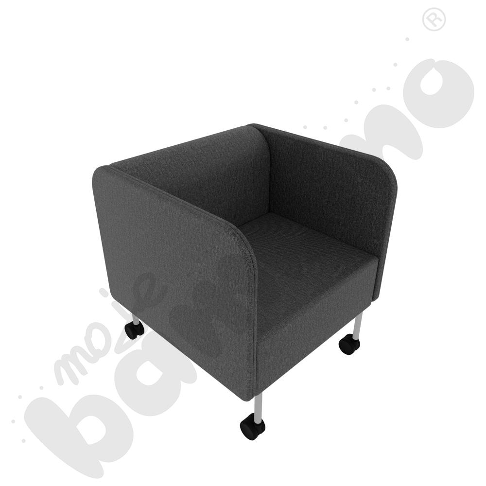 Fotel Versa z kółkami na miękką powierzchnię, stelaż jasnoszary, tkanina RO40 Fotel Versa z kółkami na miękką powierzchnię, stelaż jasnoszary, tkanina RO40