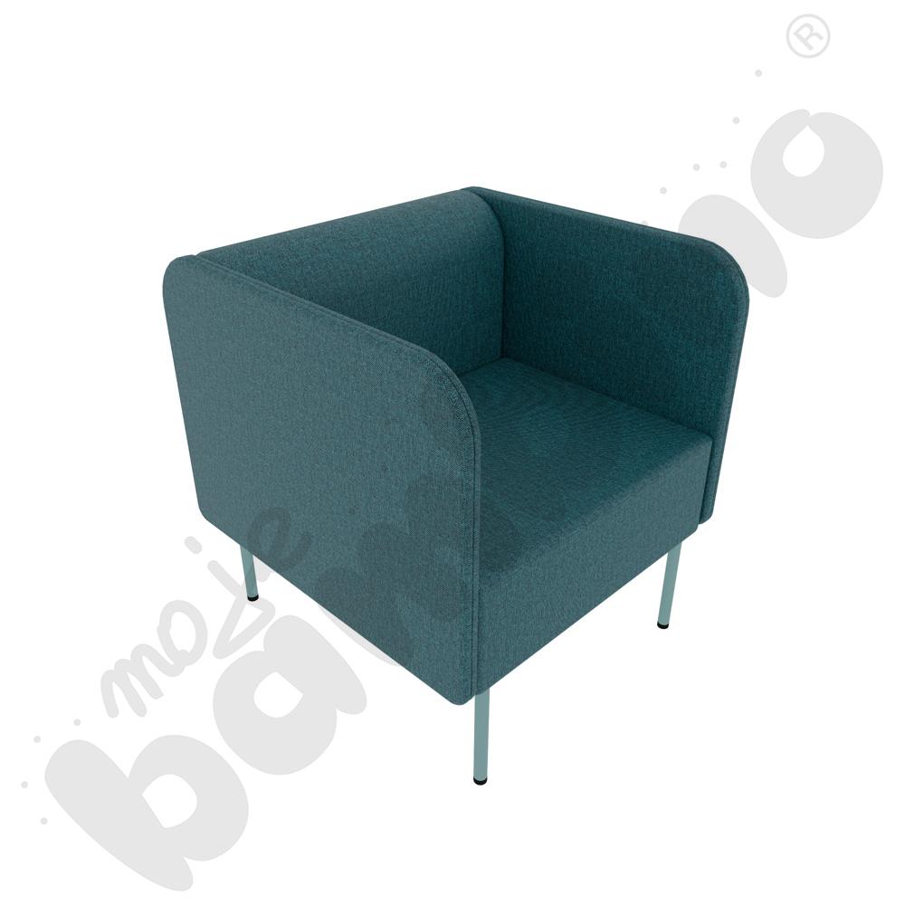Fotel Versa z filcowymi stopkami, stelaż turkusowy, tkanina RO22 Fotel Versa z filcowymi stopkami, stelaż turkusowy, tkanina RO22