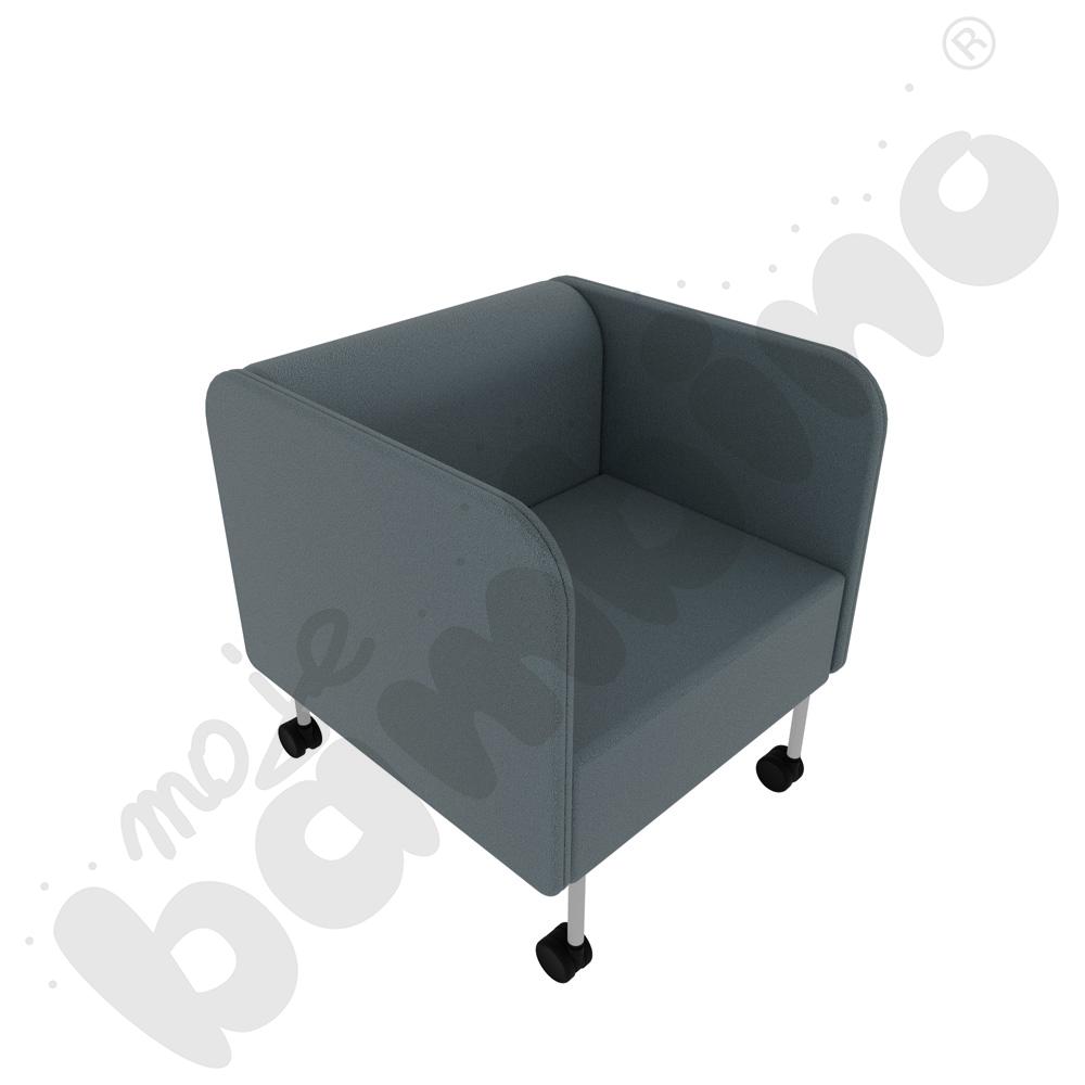 Fotel Versa z kółkami na miękką powierzchnię, stelaż jasnoszary, tkanina BD13