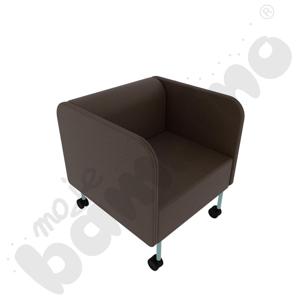 Fotel Versa z kółkami na miękką powierzchnię, stelaż turkusowy, tkanina BD07 Fotel Versa z kółkami na miękką powierzchnię, stelaż turkusowy, tkanina BD07