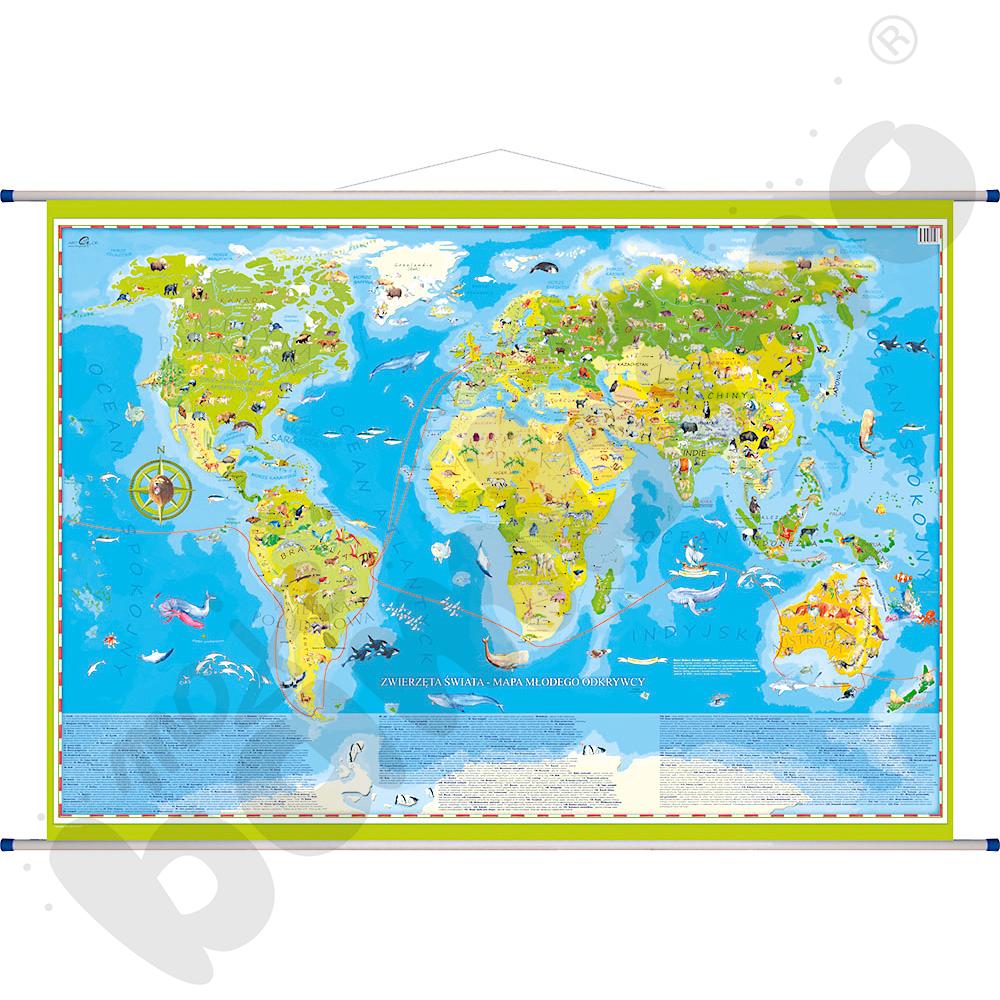 Świat Zwierząt Młodego Odkrywcy - mapa dla dzieci 141,4 x 100 cm
