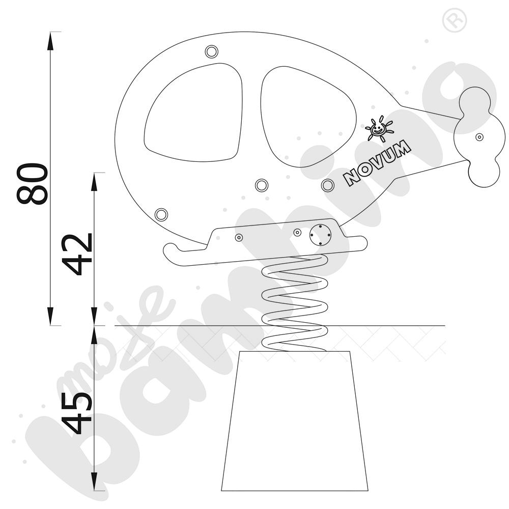 Sprężynowiec Helikopter na podstawie metalowej