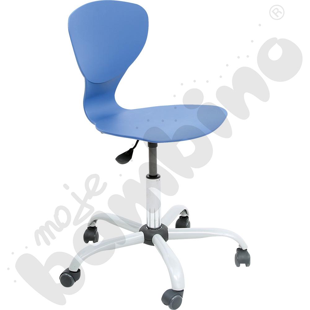 Krzesło Flexi obrotowe na kółkach z reg.  wys. niebieskie