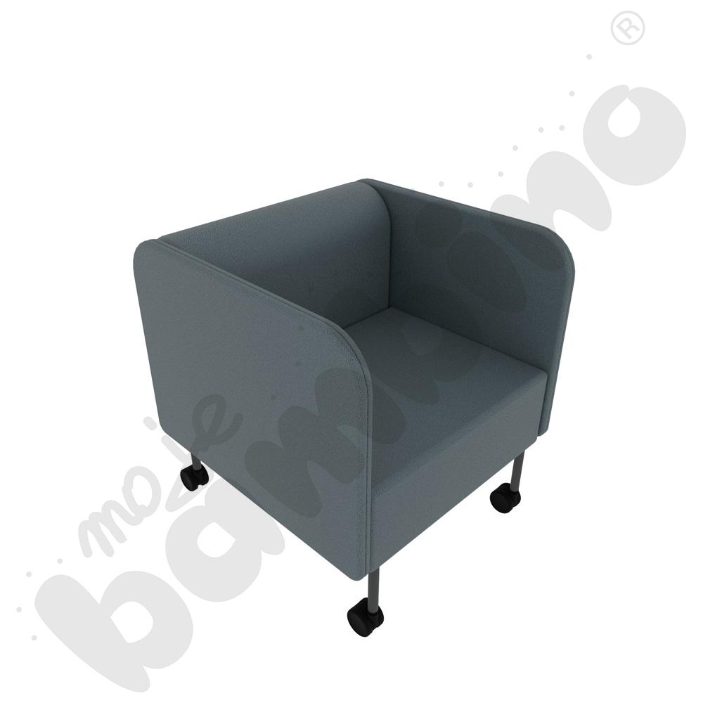 Fotel Versa z kółkami na miękką powierzchnię, stelaż antracytowy, tkanina BD13