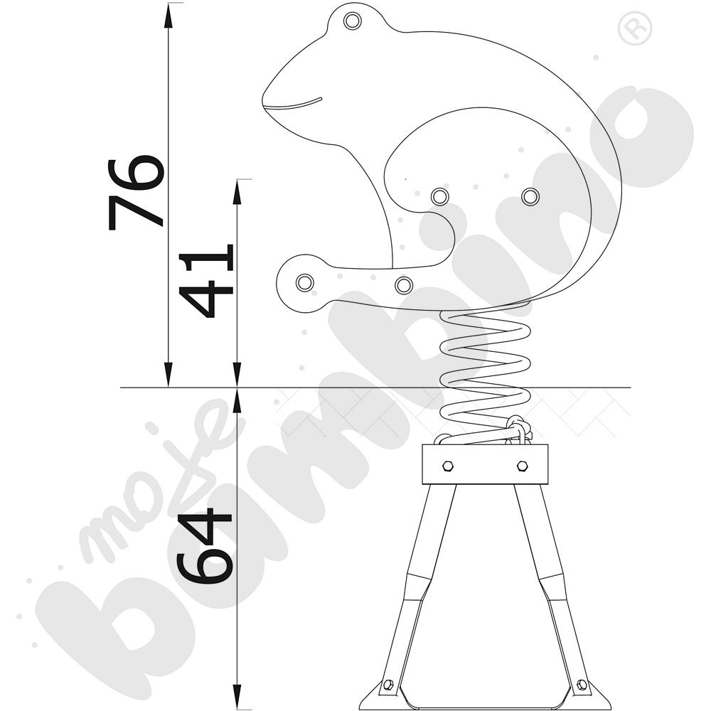 Sprężynowiec Żaba na podstawie metalowej