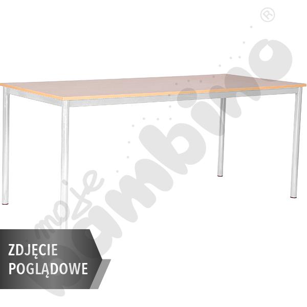 Stół Mila 180x80 rozm. 6, 8os., stelaż zielony, blat klon 375, obrzeże ABS, narożniki proste