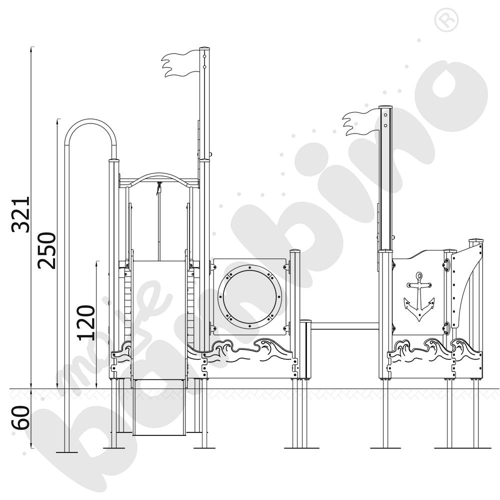 Quadro - zestaw 12466, drewniane słupy