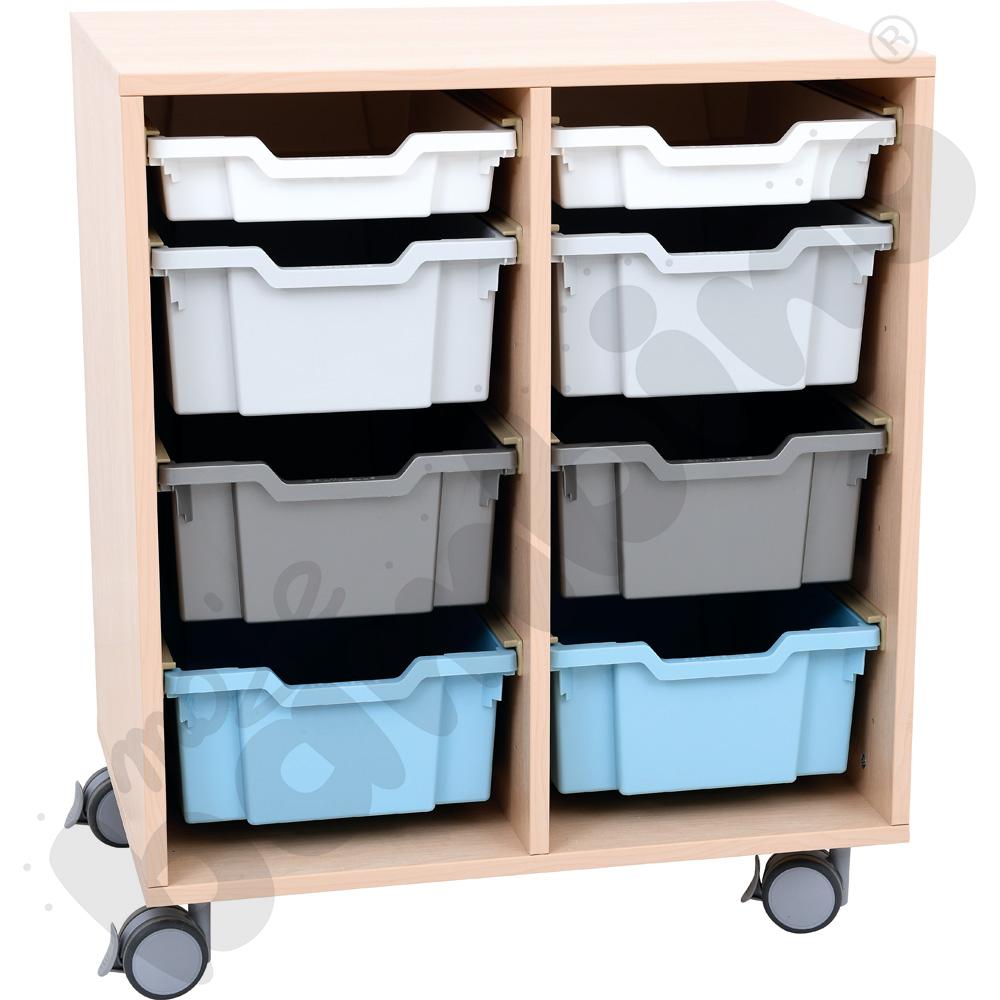 Regał Grande mobilny M na pojemniki - klon jasny