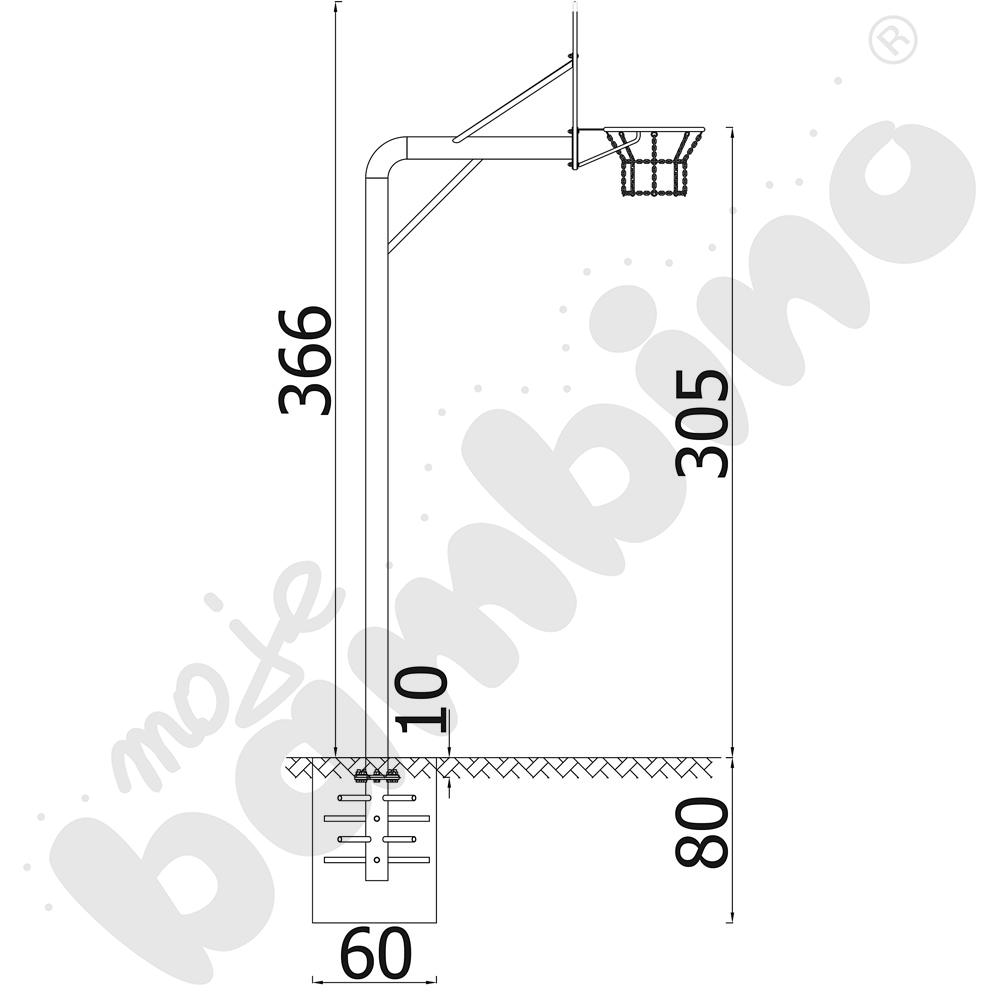 Słup z koszem do koszykówki