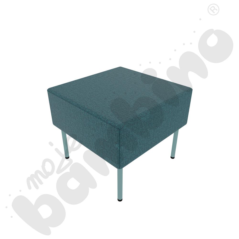 Pufa Versa 50x50 cm z filcowymi stopkami, stelaż turkusowy, tkanina RO22