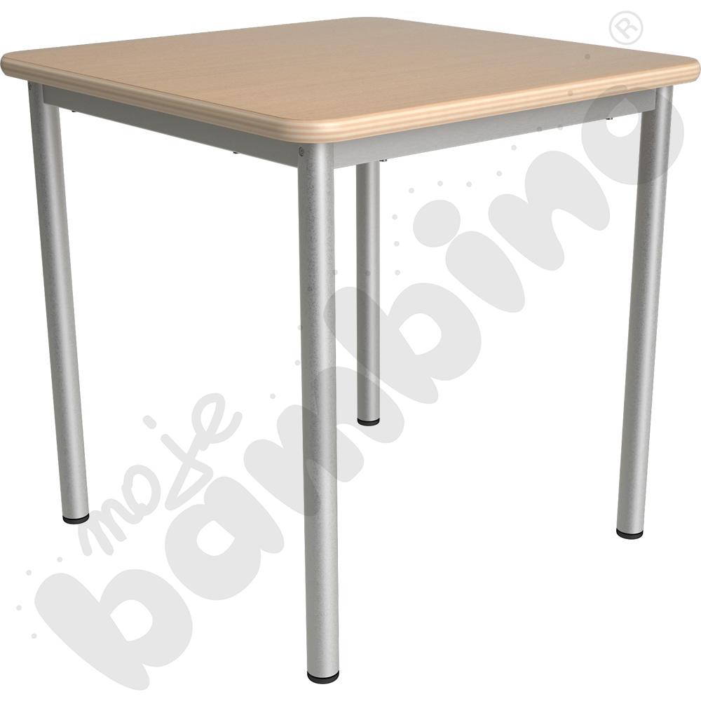 Stół Mila kwadratowy 70x70, HPL - buk, zaokrąglony, rozm. 5