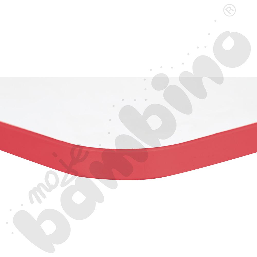 Blat Quadro biały prostokątny, czerwone obrzeże