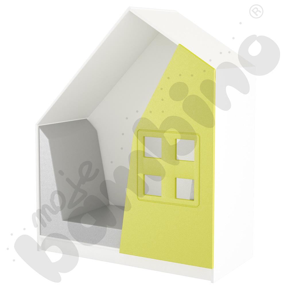 Quadro - szafka-domek, limonkowa, w białej skrzyni